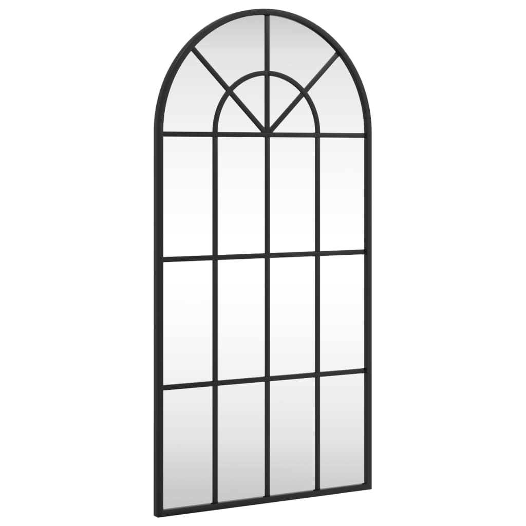 Veggspeil svart 40x80 cm buet jern vidaXL