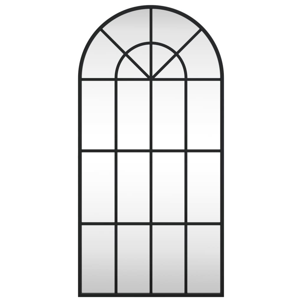 Veggspeil svart 40x80 cm buet jern vidaXL