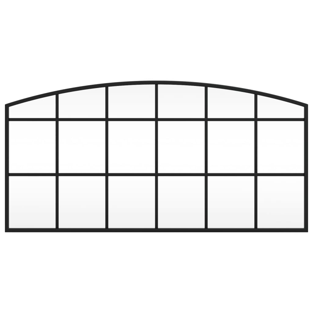 Veggspeil svart 80x40 cm buet jern