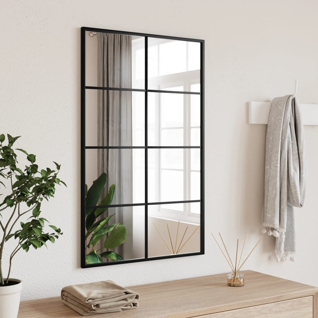Veggspeil svart 50x80 cm rektangel jern
