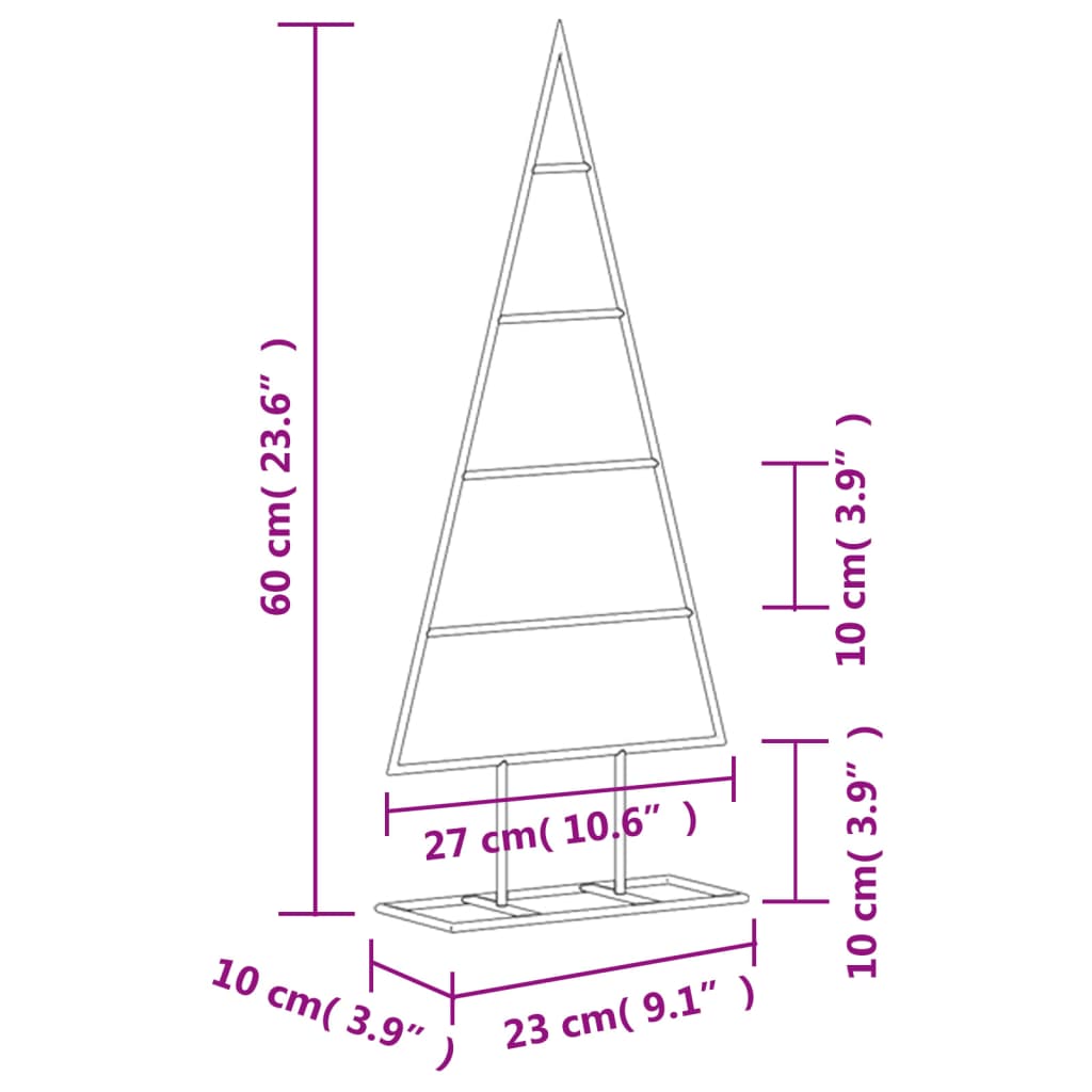 Juletre til dekorasjon metall svart 60 cm