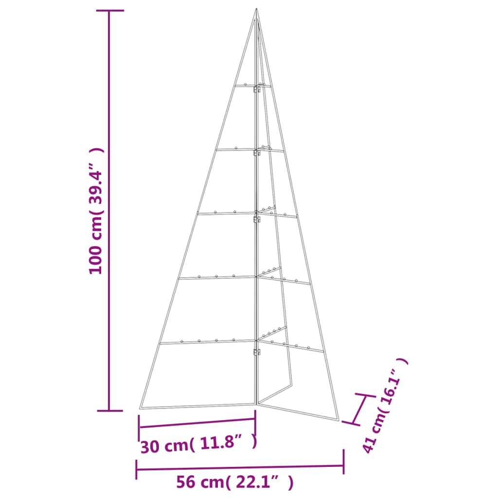 Juletre til dekorasjon metall svart 100 cm