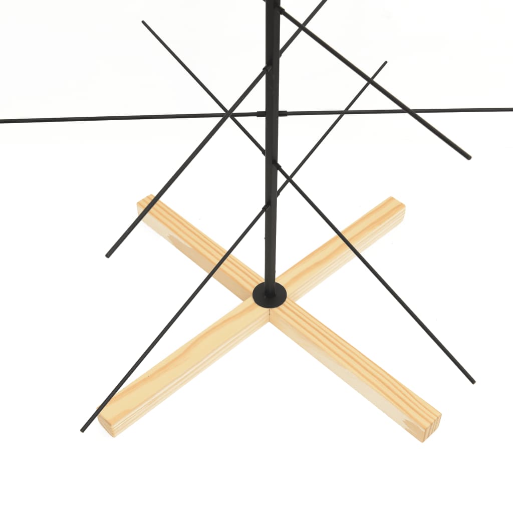 Juletre til dekorasjon med trebunn metall svart 150 cm
