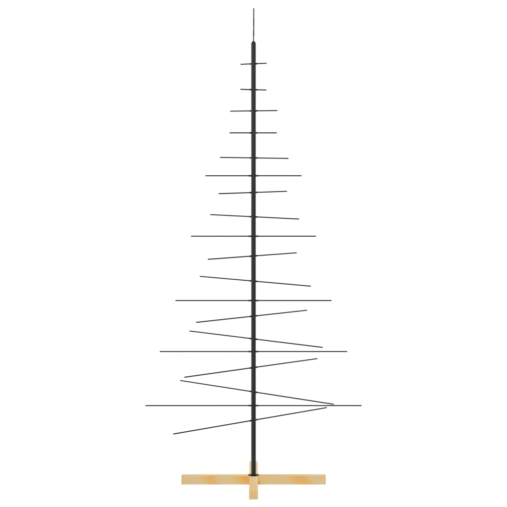 Juletre til dekorasjon med trebunn metall svart 180 cm