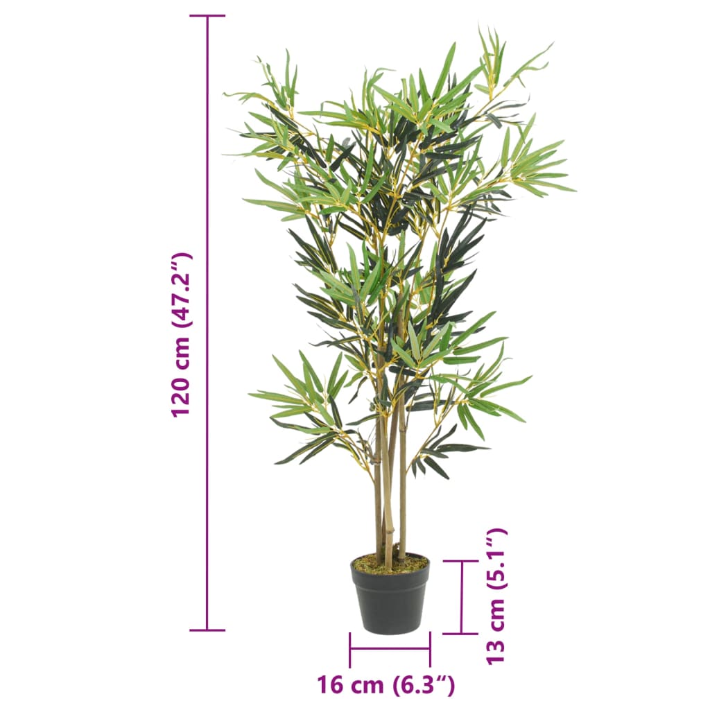 Kunstig bambustre 552 blader 120 cm grønn