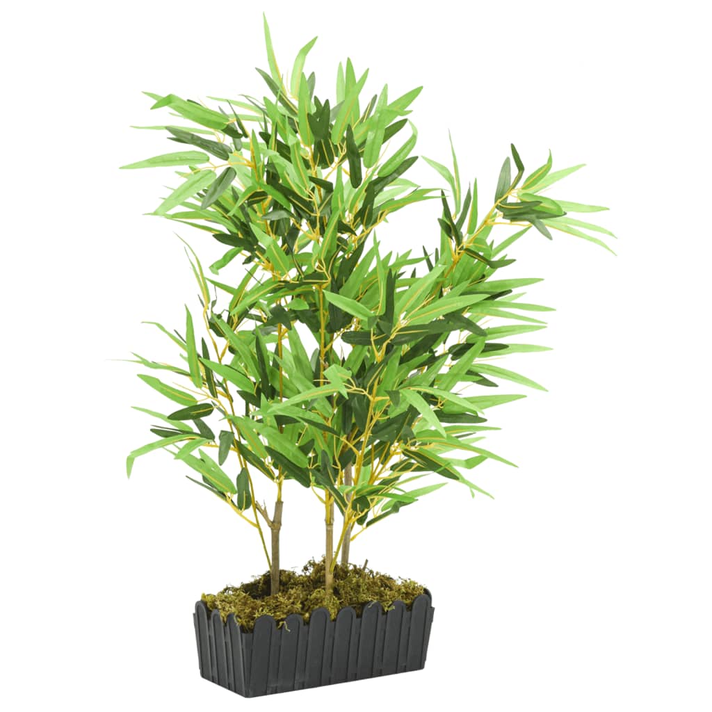Kunstig bambustre 500 blader 80 cm grønn