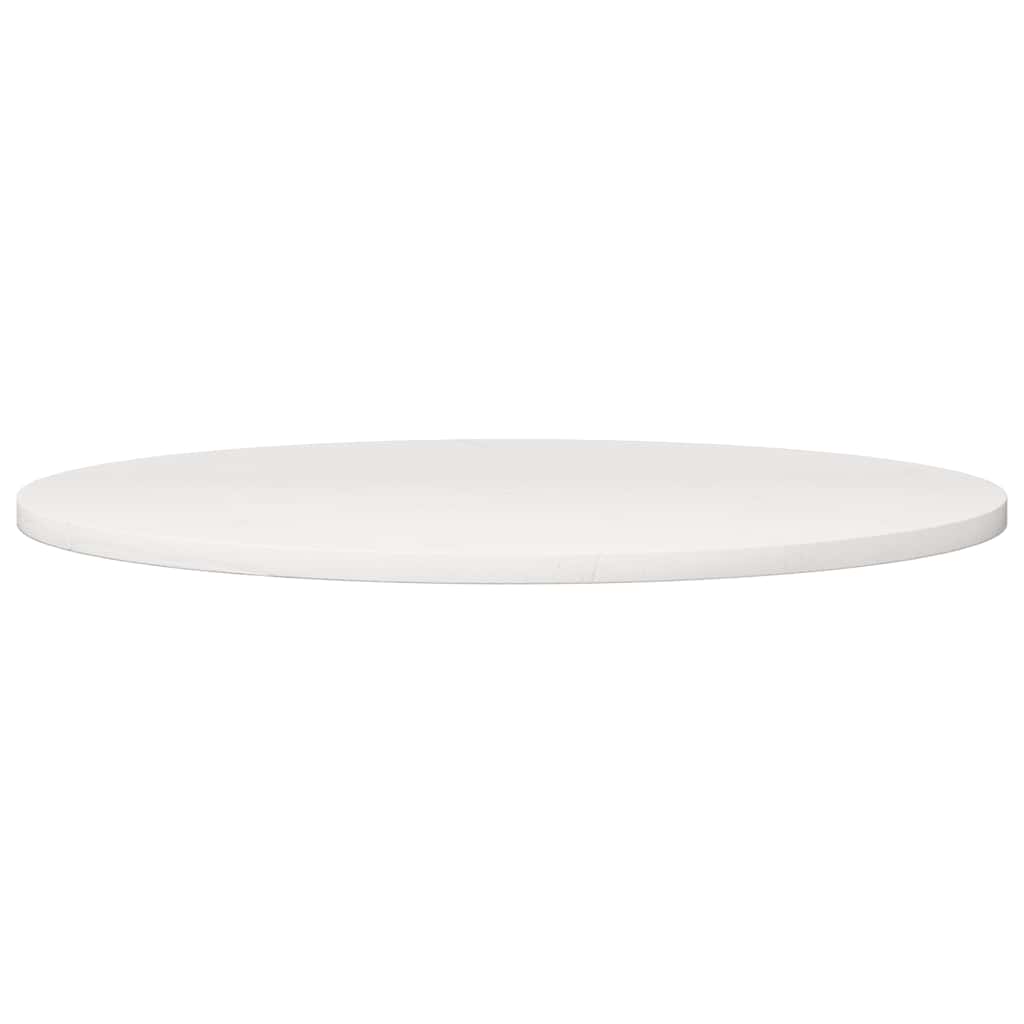 Bordplate rund hvit Ø80x3 cm heltre furu