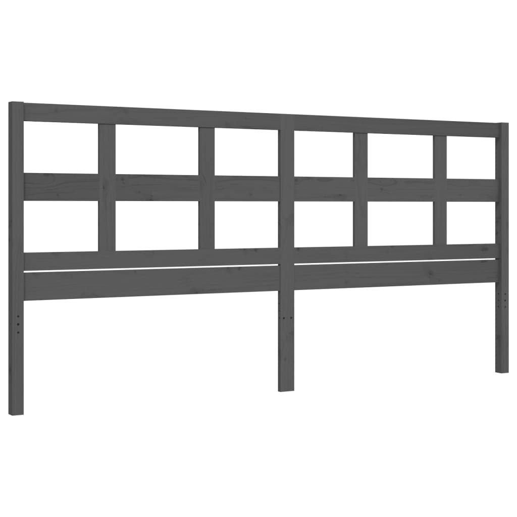 Sengeramme med hodegavl grå 200x200 cm heltre