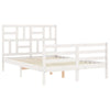 Sengeramme med hodegavl hvit 140x190 cm heltre