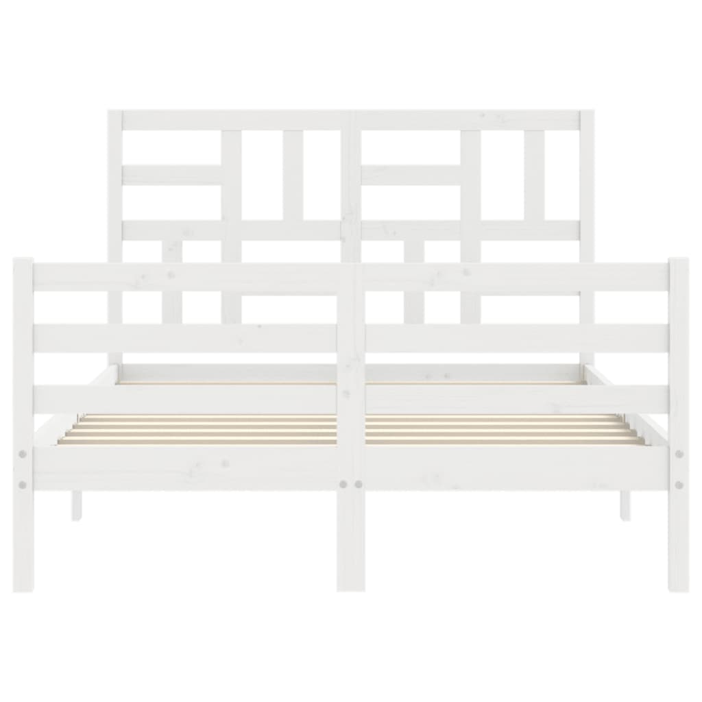 Sengeramme med hodegavl hvit 140x190 cm heltre
