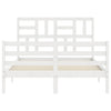 Sengeramme med hodegavl hvit 140x190 cm heltre