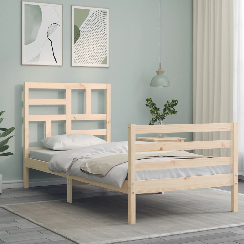 Sengeramme med hodegavl 100x200 cm heltre