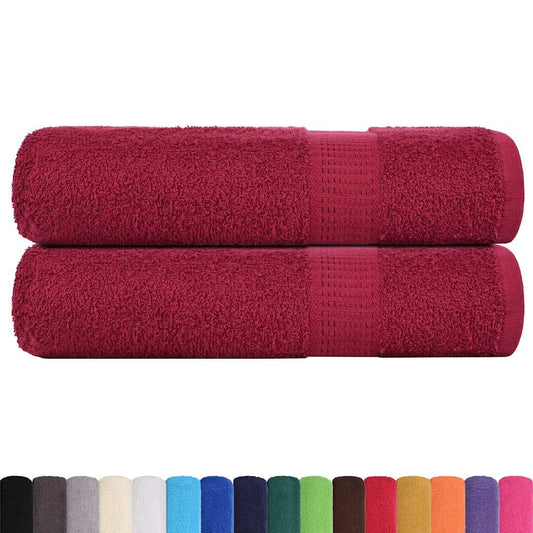 Badehåndklær FROGN 2 stk burgunder 100x150 cm 360 gsm