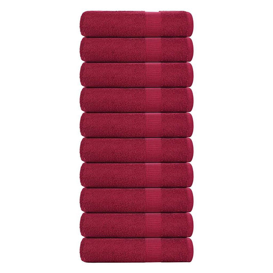 Badehåndklær FROGN 10 stk burgunder 100x150 cm 360 gsm