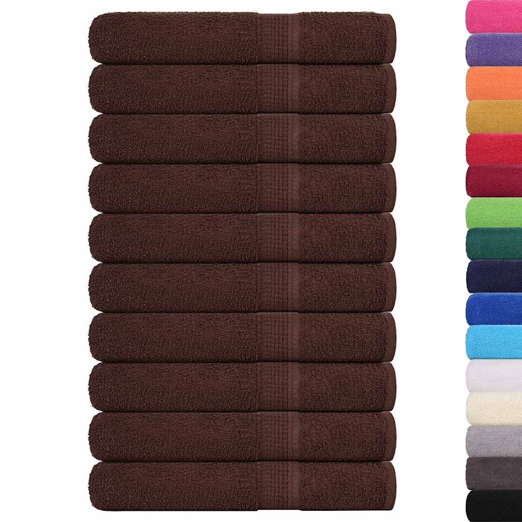 Badstuhåndklær FROGN 10 stk brun 80x200 cm 360 gsm