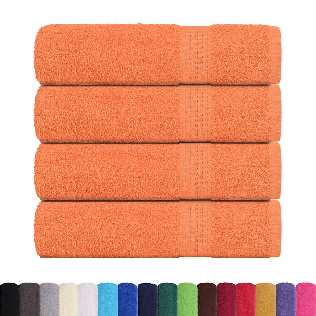 Badehåndklær 4 stk oransje 100x150 cm 360 g/m² 100 % bomull