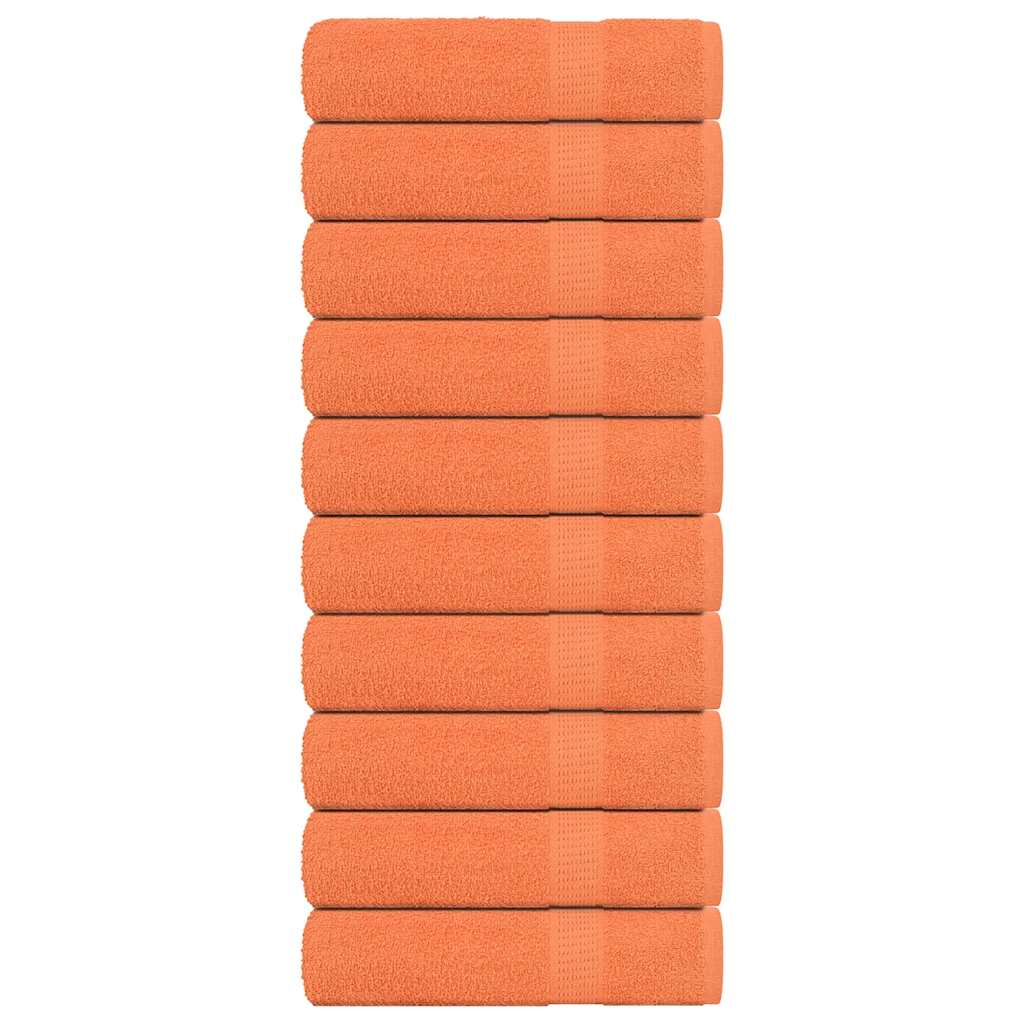 Badehåndklær 10 stk oransje 100x150 cm 360 g/m² 100 % bomull