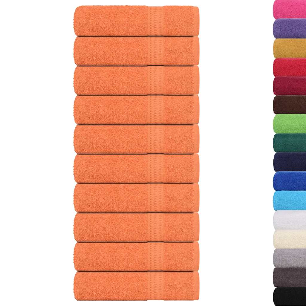 Badehåndklær 10 stk oransje 100x150 cm 360 g/m² 100 % bomull