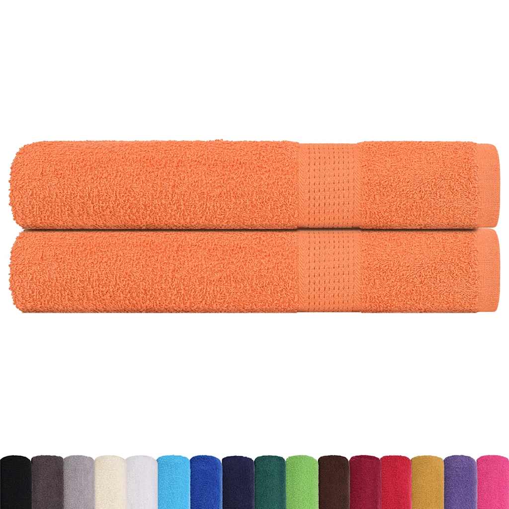 Håndklær 2 stk oransje 100x200 cm 360 g/m² 100 % bomull