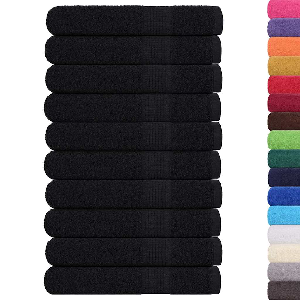 Badstuhåndklær FROGN 10 stk svart 80x200 cm 360 gsm