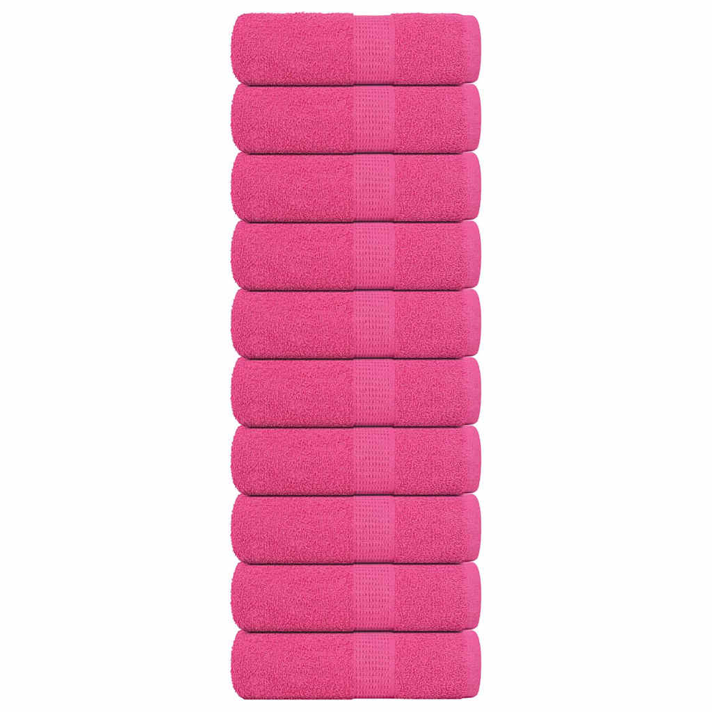 Såpehåndklær 10 stk rosa 30x30 cm 360 g/m2 100 % bomull