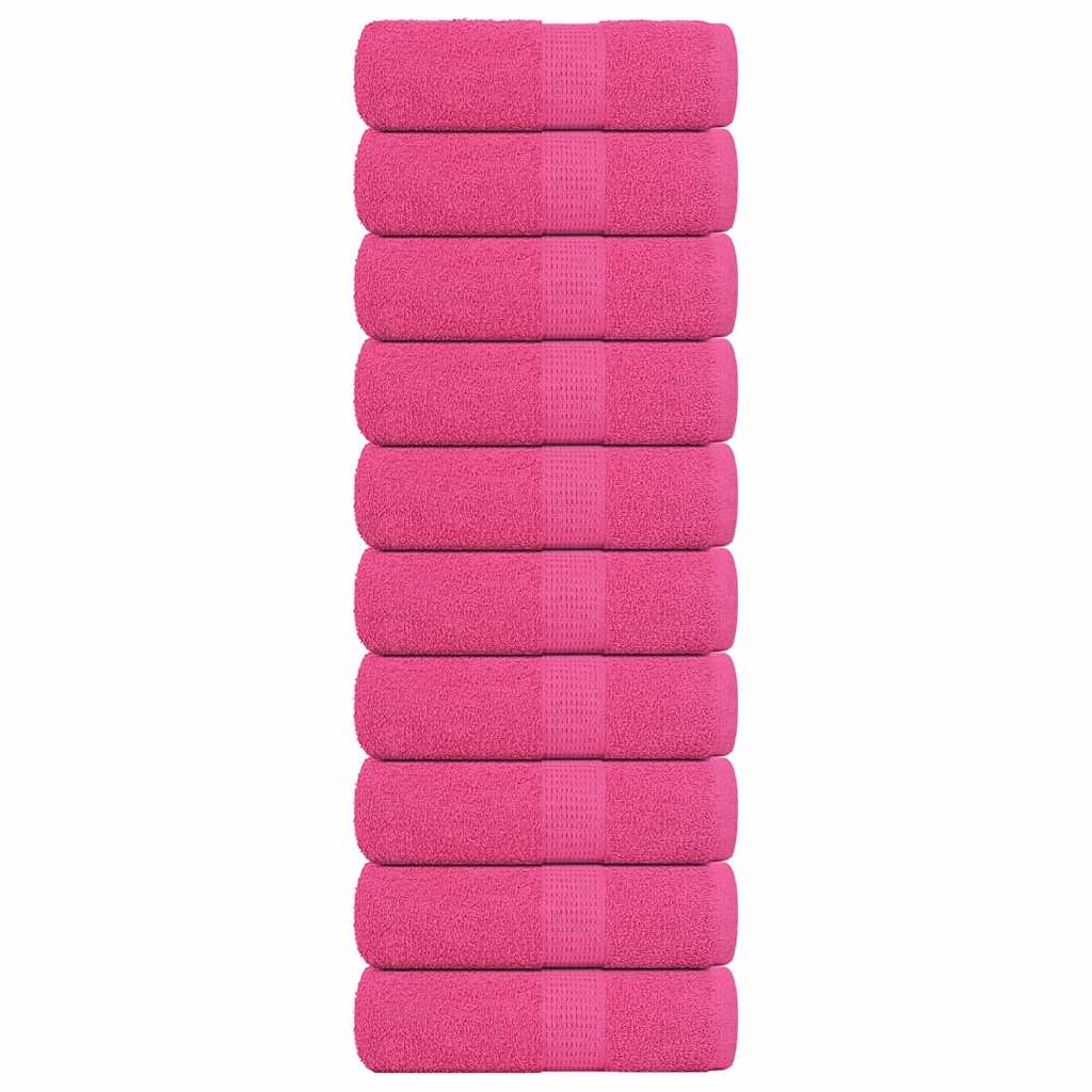 Gjestehåndklær 10 stk rosa 30x50 cm 360 g/m2 100 % bomull