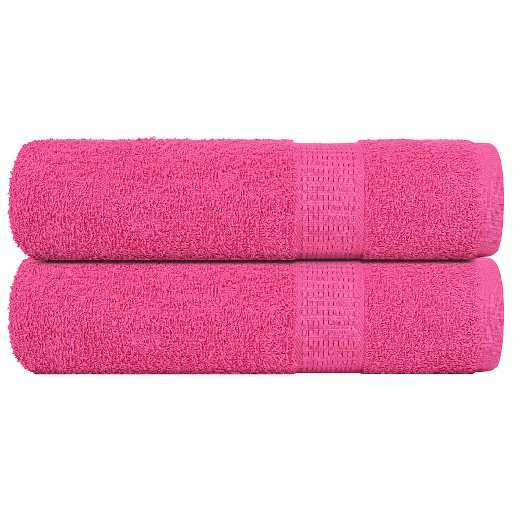 Håndklær 2 stk rosa 50x100 cm 360 g/m2 100 % bomull