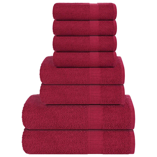 8-delers håndklesett FROGN burgunder 360 gsm