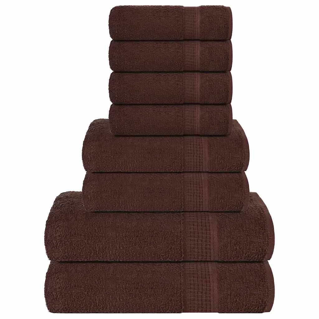 8-delers håndklesett FROGN brun 360 gsm