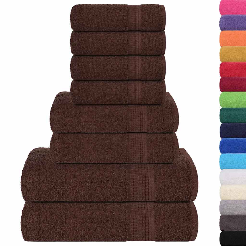 8-delers håndklesett FROGN brun 360 gsm