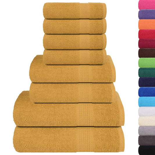 8-delers håndklesett FROGN gull 360 gsm