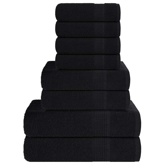 8-delers håndklesett FROGN svart 360 gsm