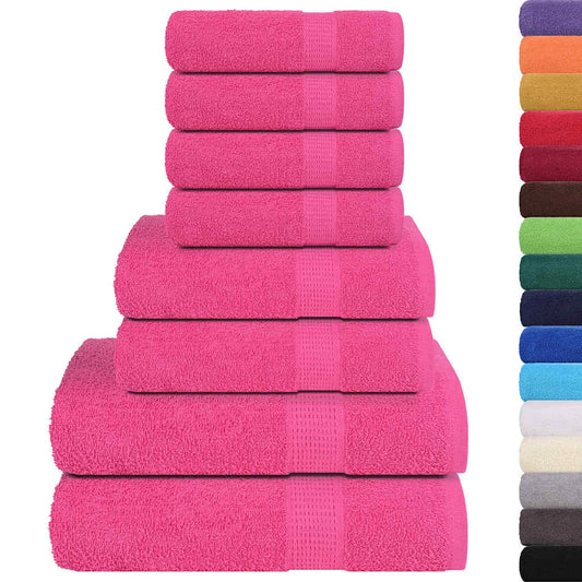8-delers håndklesett FROGN rosa 360 gsm