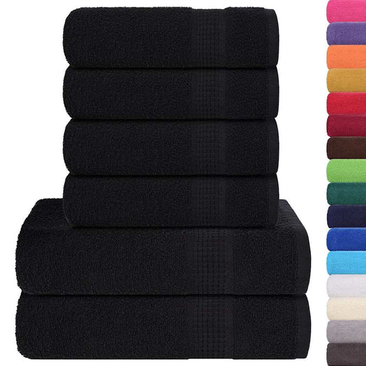 6-delers håndklesett FROGN svart 360 gsm