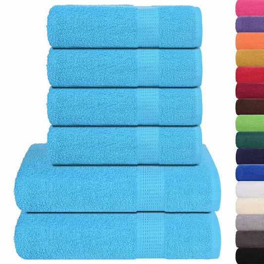 6-delers håndklesett FROGN turkis 360 gsm