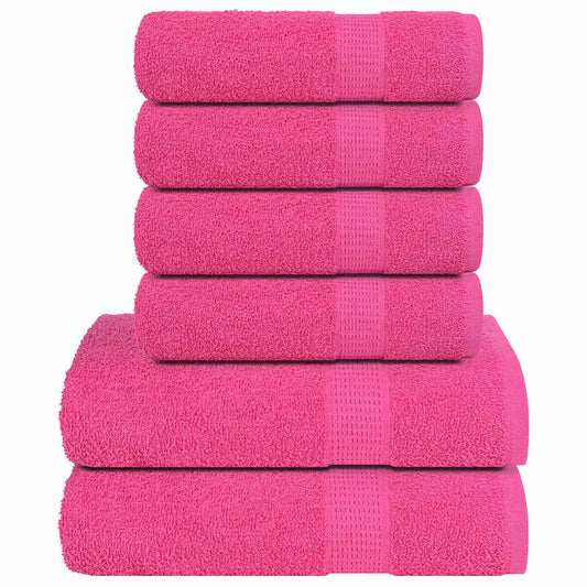 6-delers håndklesett FROGN rosa 360 gsm