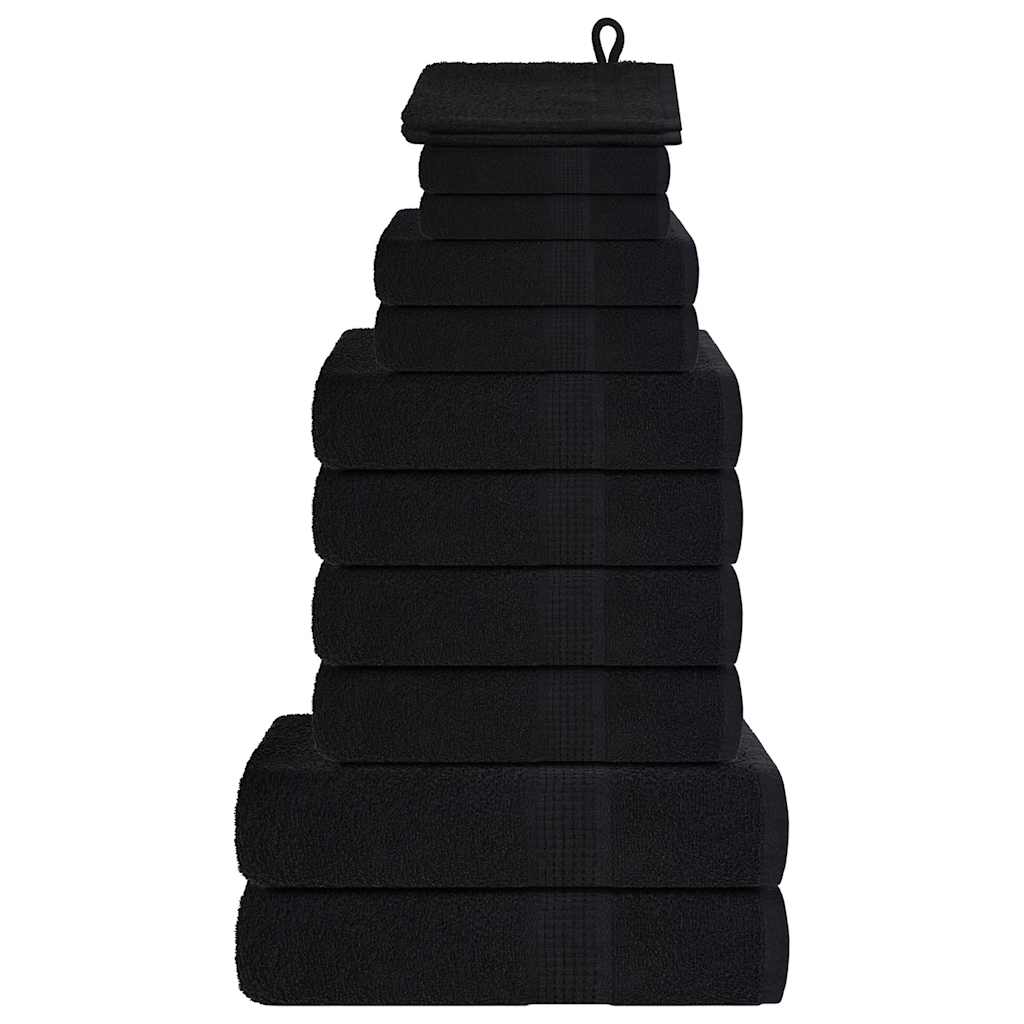 12-delers håndklesett FROGN svart 360 gsm
