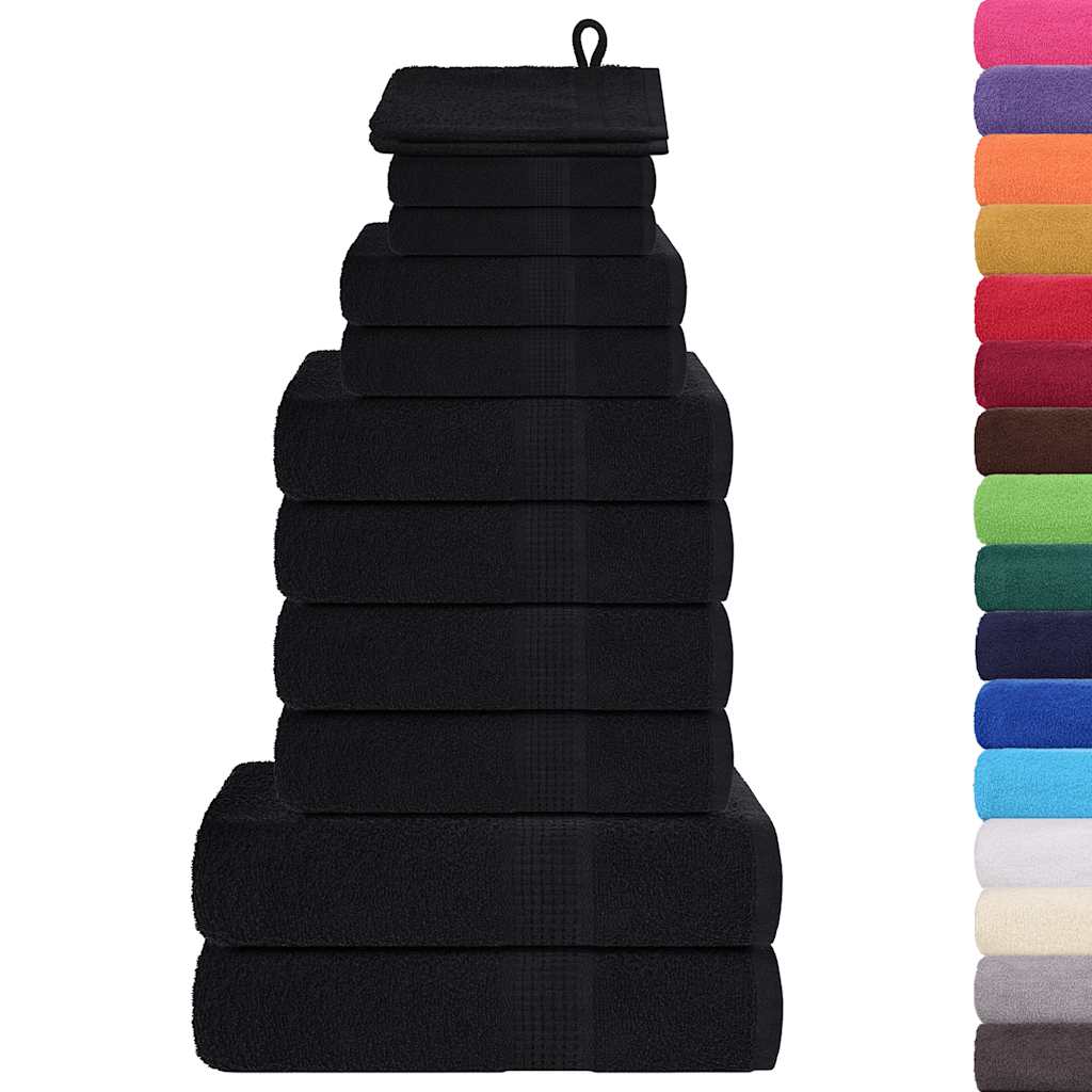 12-delers håndklesett FROGN svart 360 gsm