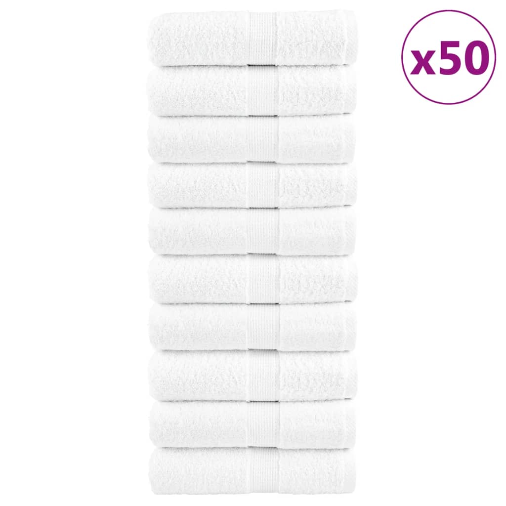 Premium vaskekluter SOLUND 50 stk hvit 15x21cm 600gsm