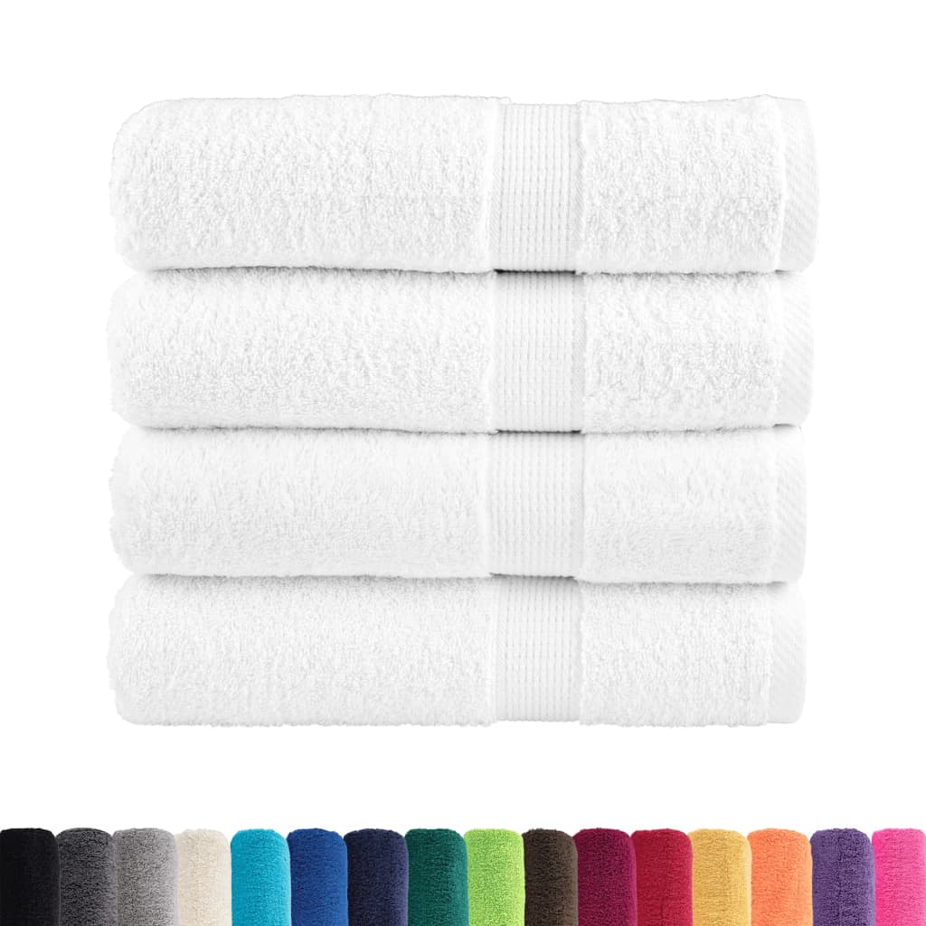 Premium dusjhåndklær SOLUND 4 stk hvit 70x140 cm 600gsm