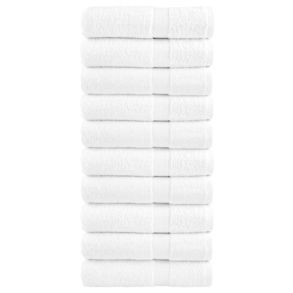 Premium dusjhåndklær SOLUND 10 stk hvit 70x140 cm 600gsm