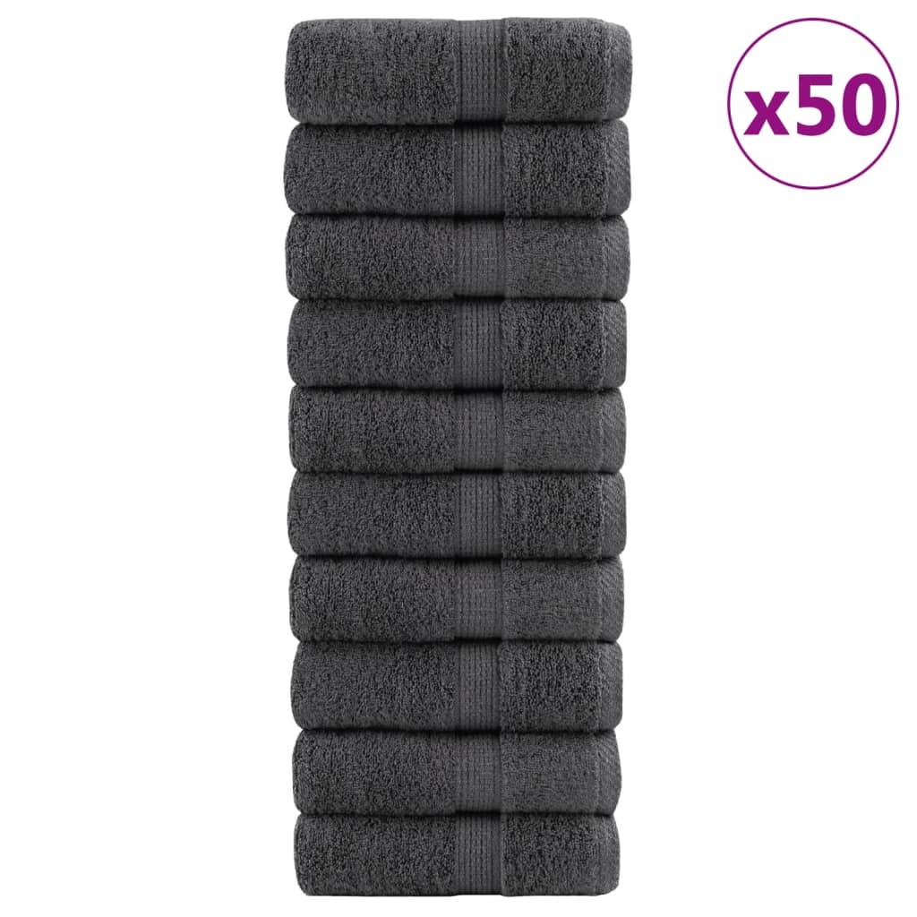 Premium vaskekluter SOLUND 50 stk antrasitt 15x21cm 600gsm