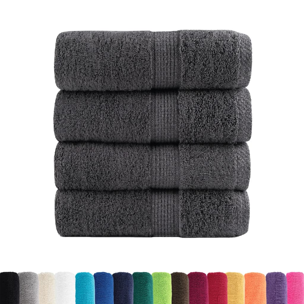 Premium vaskehåndklær SOLUND 4 stk antrasitt 30x30cm 600gsm