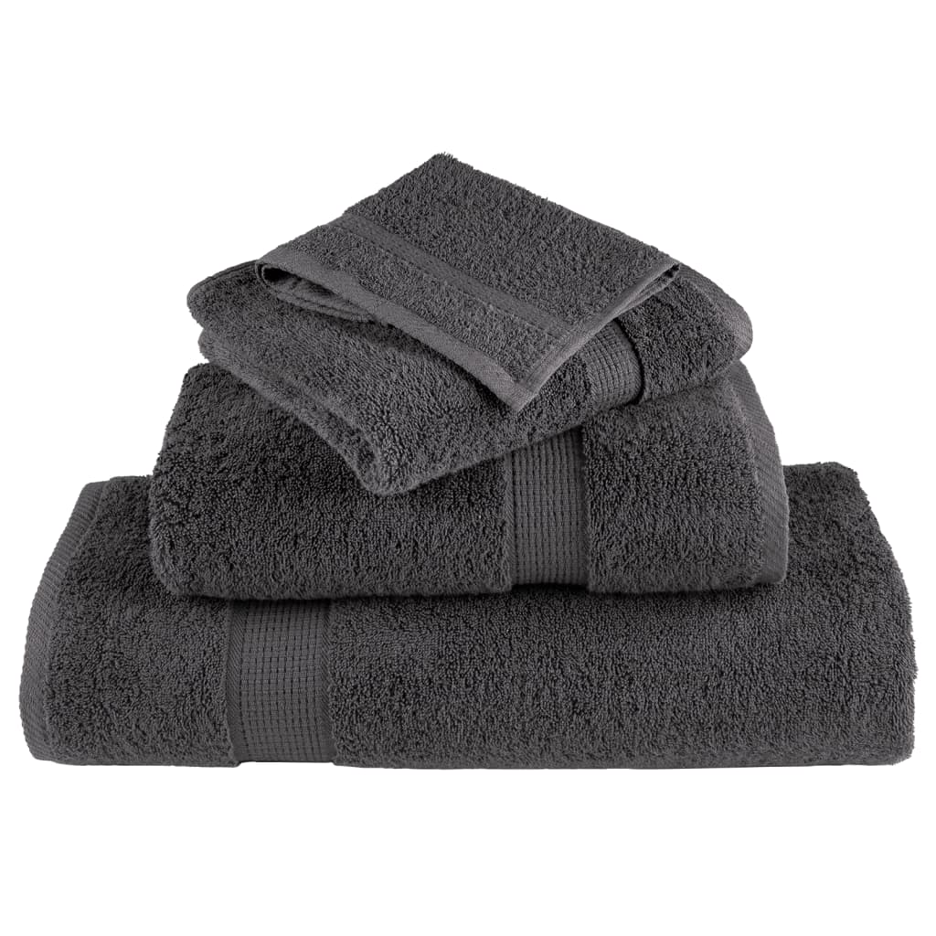 Premium vaskehåndklær SOLUND 10 stk antrasitt 30x30 cm 600 g/m²