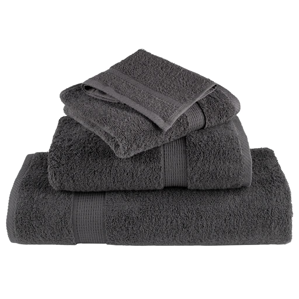 Premium vaskehåndklær SOLUND 50 stk antrasitt 30x30 cm 600 g/m²