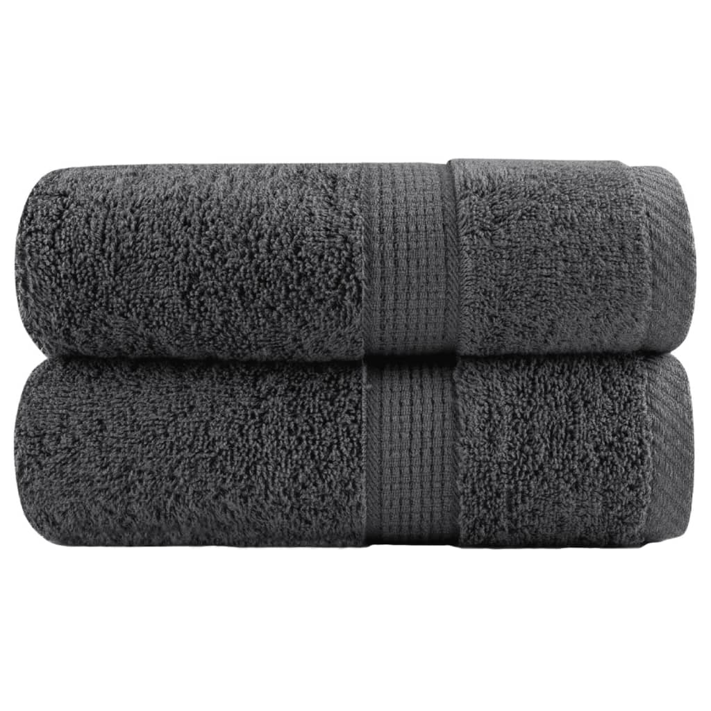 Premium gjestehåndklær SOLUND 2 stk antrasitt 30x50 cm 600gsm