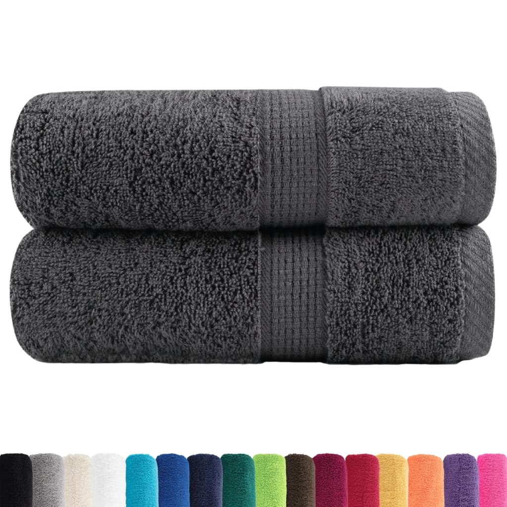 Premium gjestehåndklær SOLUND 2 stk antrasitt 30x50 cm 600gsm