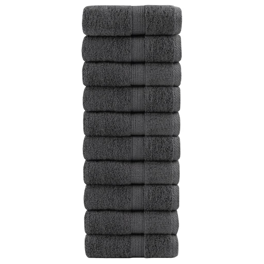 Premium gjestehåndklær SOLUND 10 stk antrasitt 30x50 cm 600gsm