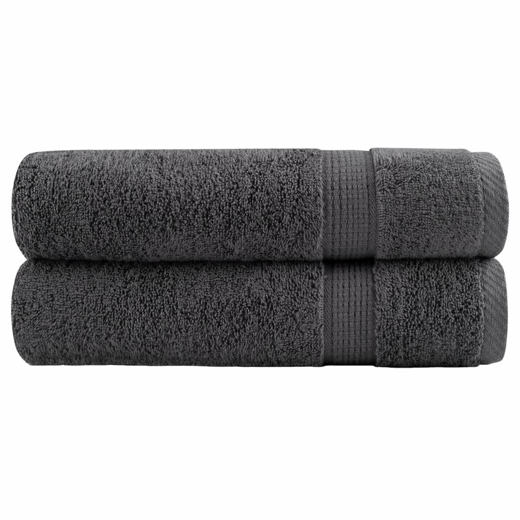 Premium håndklær SOLUND 2 stk antrasitt 50x100 cm 600gsm