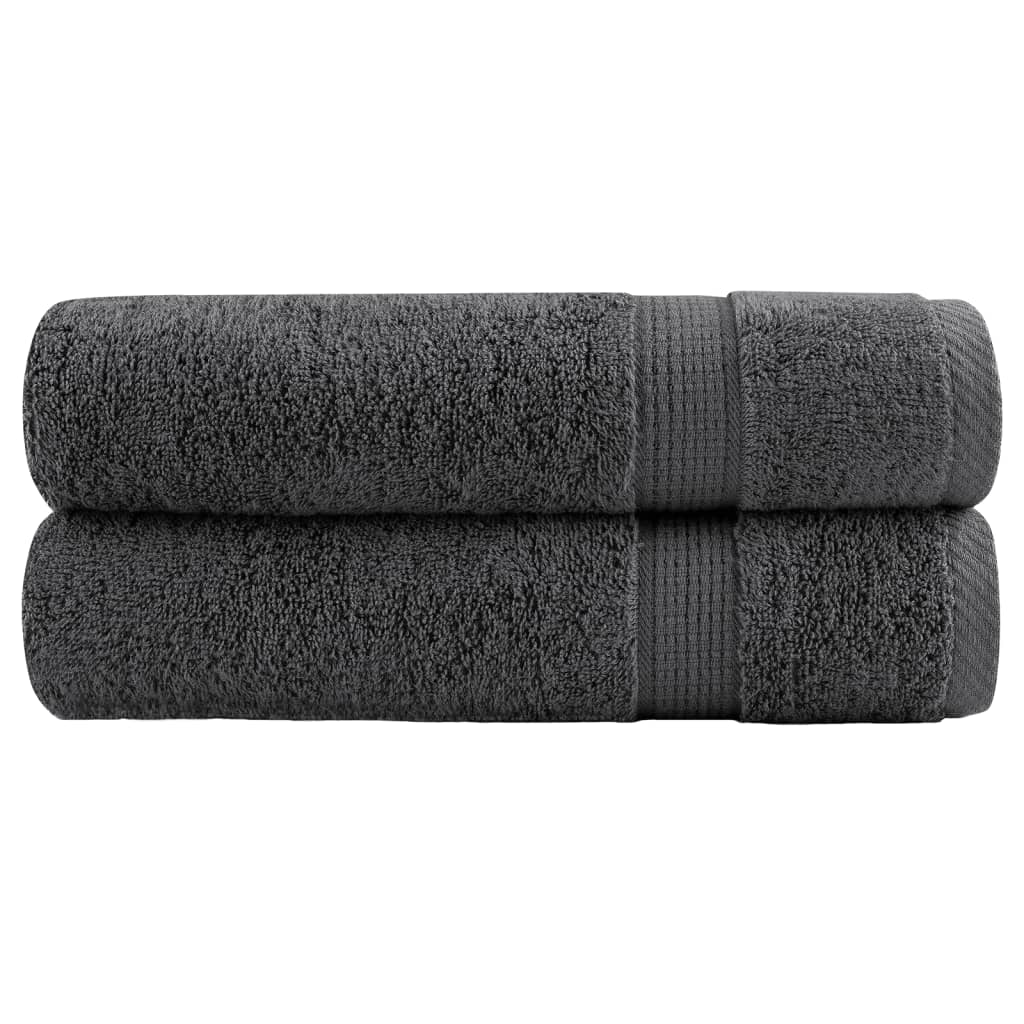 Premium dusjhåndklær SOLUND 2 stk antrasitt 70x140 cm 600gsm